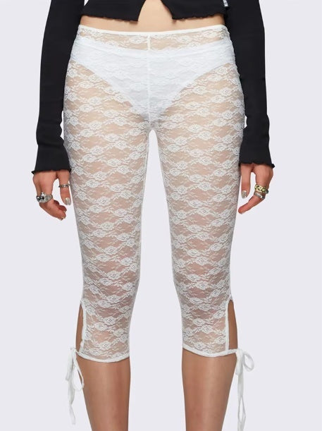 Leggings Cortos de Encaje