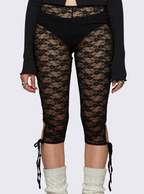 Leggings Cortos de Encaje