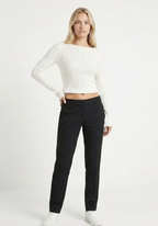 Top Blanco y Negro Fruncido Ajustado Y2K Mujer