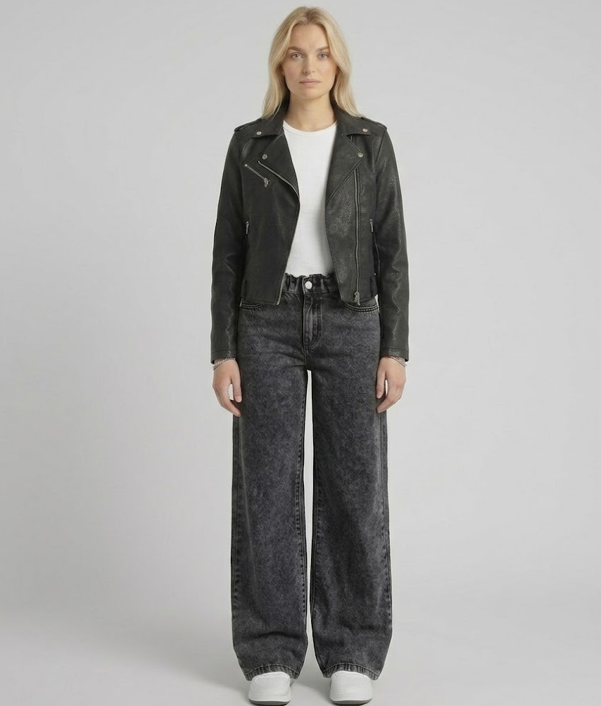 Jeans Rectos Y2K Niña Bordado Mariposa