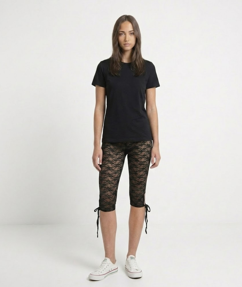 Leggings Cortos de Encaje