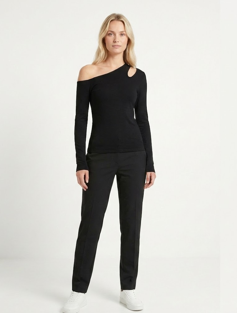 Top Corto Asimétrico Hombros Descubiertos