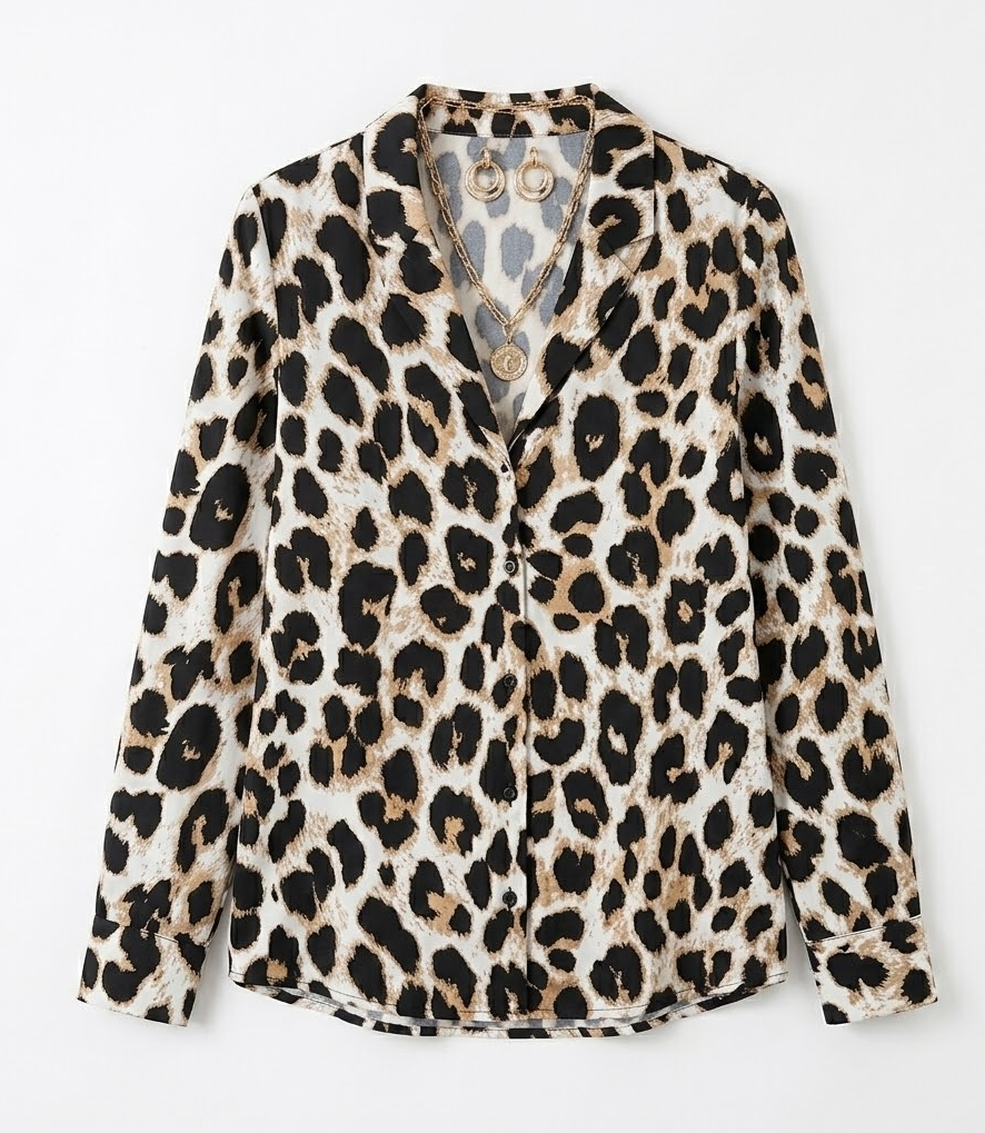 Blusa Satén Leopardo
