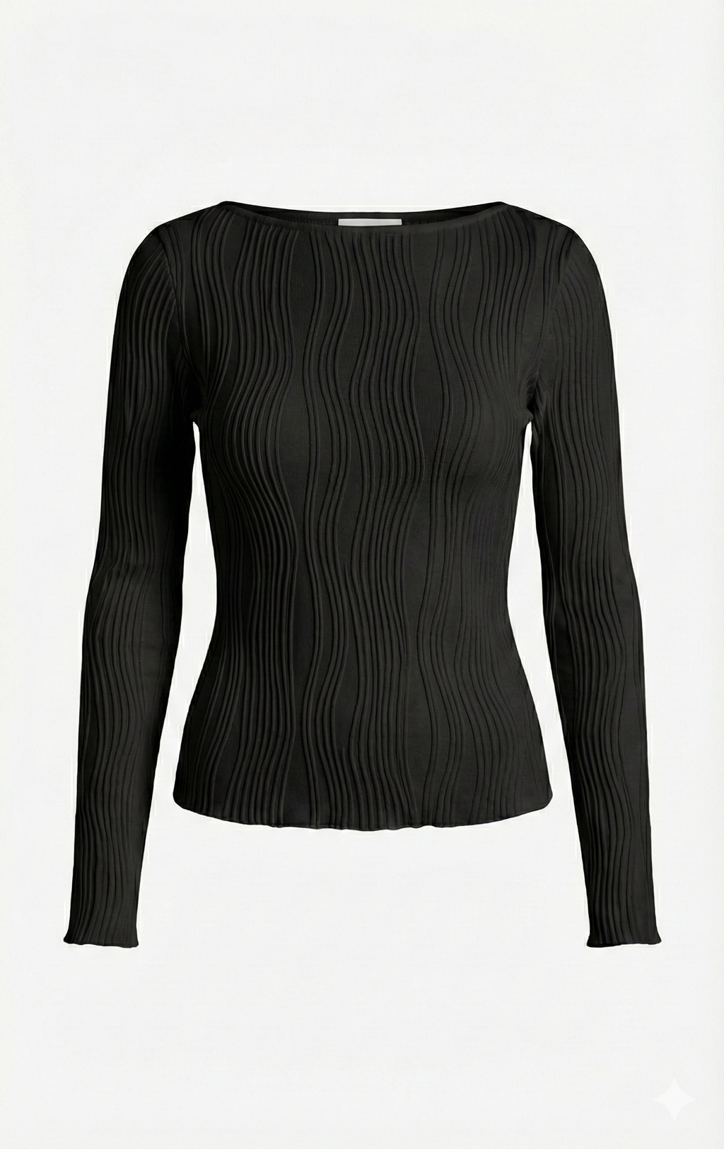 Top Blanco y Negro Fruncido Ajustado Y2K Mujer