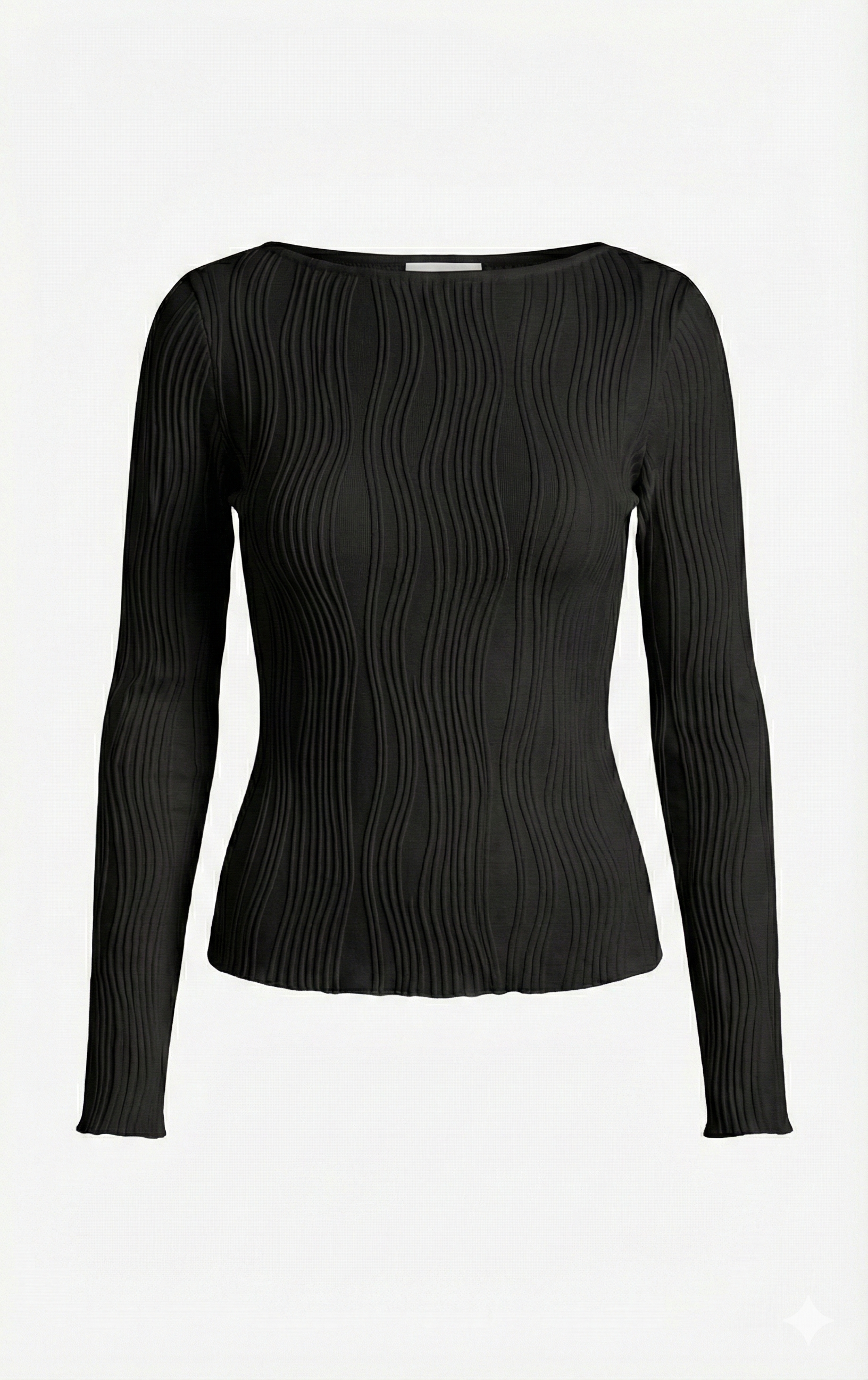 Top Blanco y Negro Fruncido Ajustado Y2K Mujer