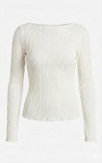 Top Blanco y Negro Fruncido Ajustado Y2K Mujer