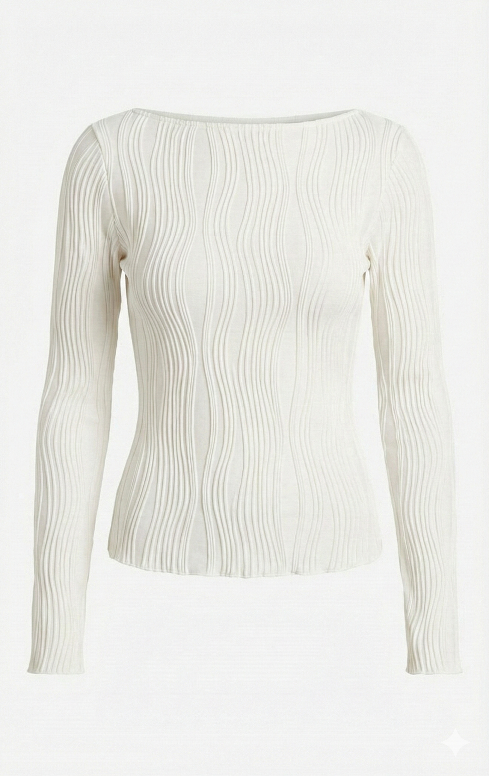 Top Blanco y Negro Fruncido Ajustado Y2K Mujer