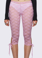 Leggings Cortos de Encaje