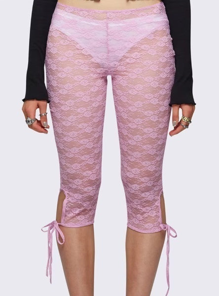 Leggings Cortos de Encaje